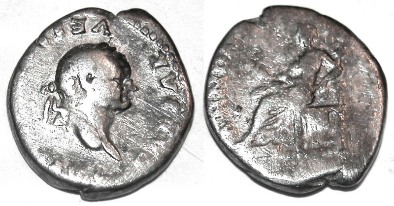 Vespasian denarius : ANNONA AVG